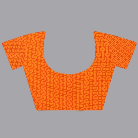 🧡Floral Print Daily Wear Light Weight Georgette Saree with Unstitched Blouse🧡 - Picture 5 of 5